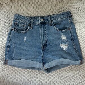 Old Navy Blue Distressed Jean Shorts